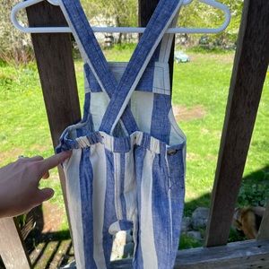 Tea blue and white overalls. NWOT, never worn